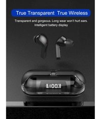  Transparent PRO Bluetooth True Wireless (TWS) In Ear 30 Hours Playback Fast charging,Powerfull bass IPX4 - Black