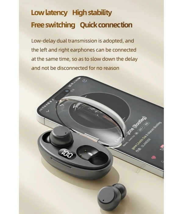  BOOMBASE Bluetooth True Wireless (TWS) In Ear 30 Hours Playback Powerfull bass,Fast charging IPX4 - Black