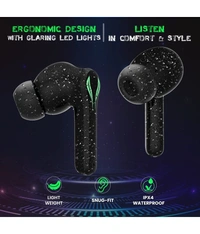  Voy Play Low Latency In Ear True Wireless (TWS) 48 Hours Playback IPX4(Splash & Sweat Proof) Low Latency - Black