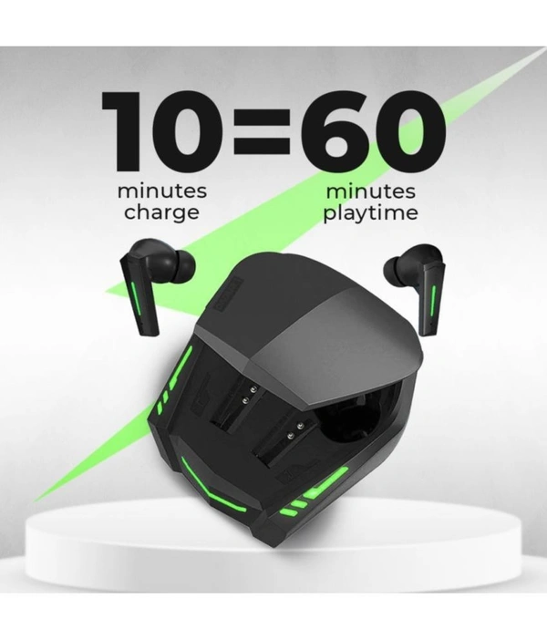  Gaming Bluetooth True Wireless (TWS) In Ear 30 Hours Playback Low Latency,Powerfull bass IPX4(Splash & Sweat Proof) - Black