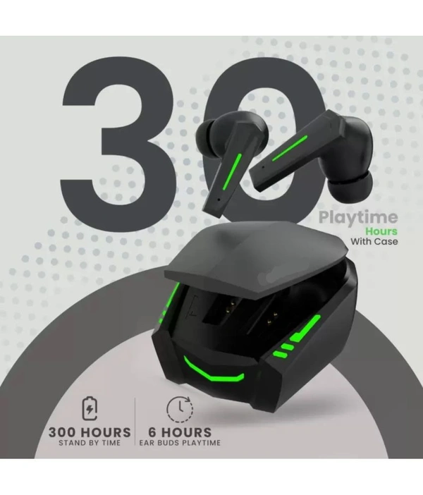  Gaming Bluetooth True Wireless (TWS) In Ear 30 Hours Playback Low Latency,Powerfull bass IPX4(Splash & Sweat Proof) - Black