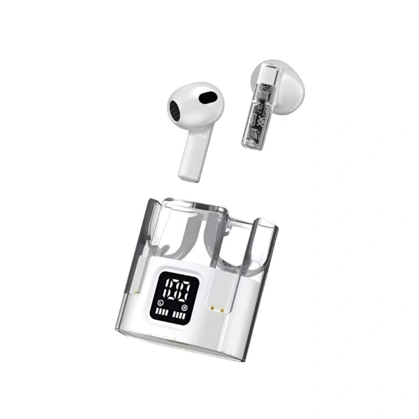 Transparent Design Bluetooth True Wireless (TWS) In Ear 24 Hours Playback Fast charging,Low Latency IPX4 - White