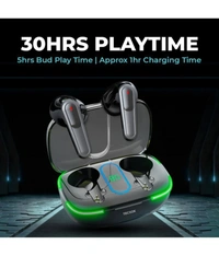  Power In Ear True Wireless (TWS) 30 Hours Playback IPX4(Splash & Sweat Proof) Low Latency,Powerfull bass  - Black