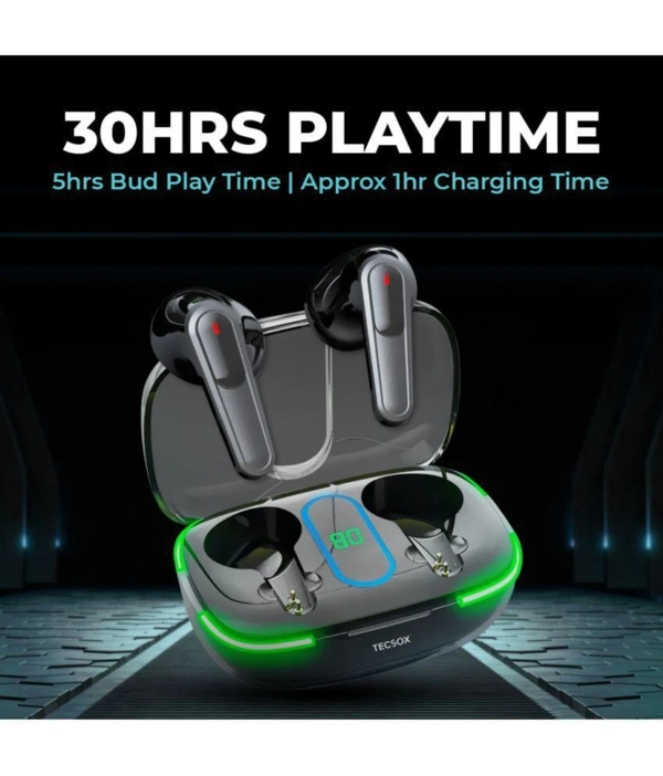 Power In Ear True Wireless (TWS) 30 Hours Playback IPX4(Splash & Sweat Proof) Low Latency,Powerfull bass  - Black