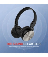  Ninja On Ear Bluetooth Headphone 15 Hours Playback IPX4(Splash & Sweat Proof) Powerfull bass,Fast charging  - Black