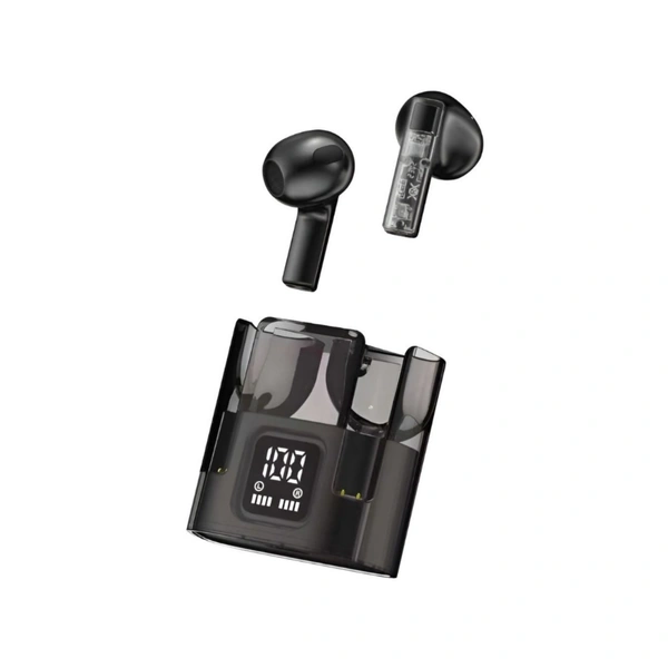  Transparent Design Bluetooth True Wireless (TWS) In Ear 24 Hours Playback Noise isolation,Fast charging IPX4 - Black