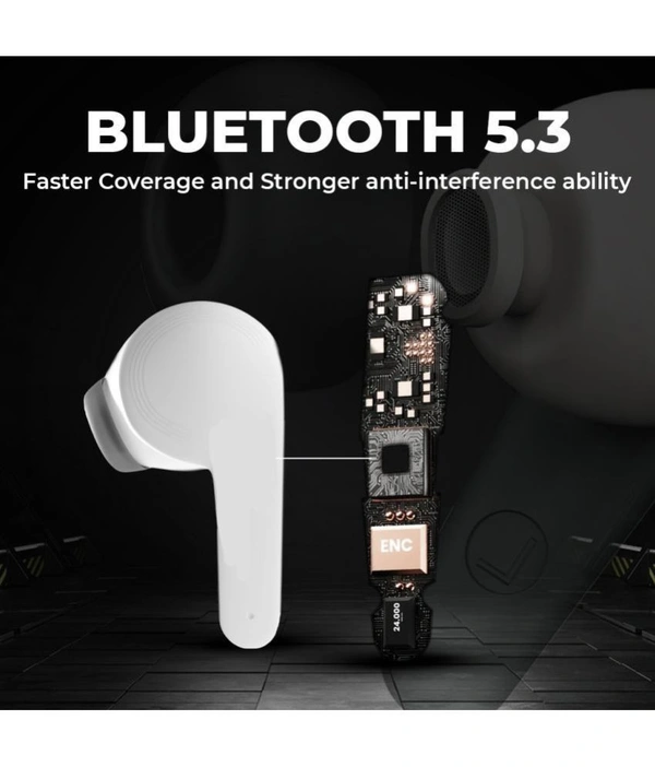 Max Bluetooth True Wireless (TWS) In Ear 30 Hours Playback Low Latency,Powerfull bass IPX4(Splash & Sweat Proof) - White