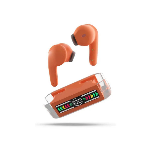 Max Bluetooth True Wireless (TWS) In Ear 30 Hours Playback Powerfull bass,Low Latency IPX4(Splash & Sweat Proof) - Orange