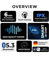  Max Bluetooth True Wireless (TWS) In Ear 30 Hours Playback Powerfull bass,Low Latency IPX4(Splash & Sweat Proof) - Green