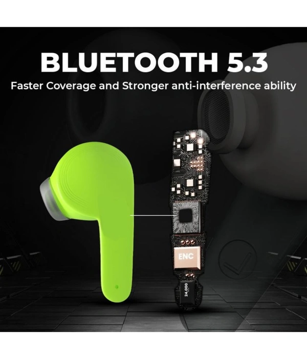  Max Bluetooth True Wireless (TWS) In Ear 30 Hours Playback Powerfull bass,Low Latency IPX4(Splash & Sweat Proof) - Green