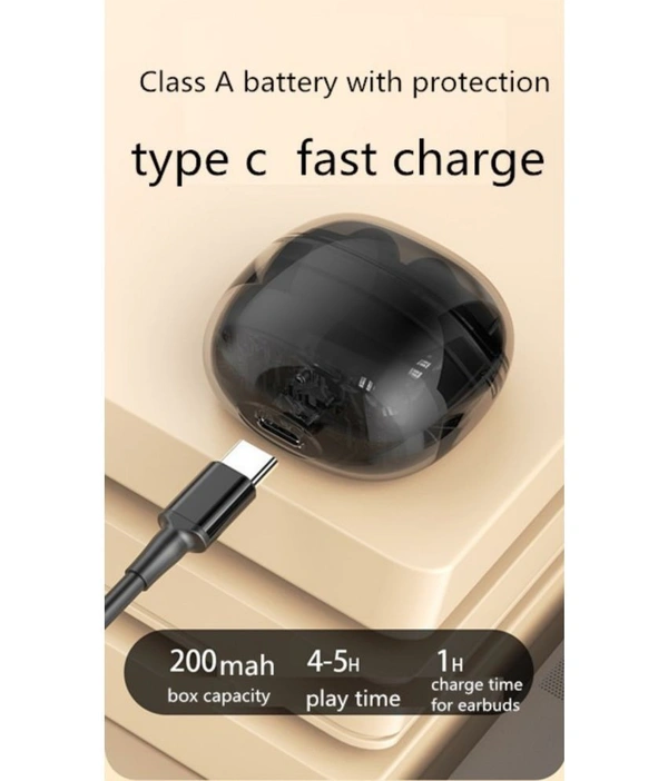  Premium Bluetooth True Wireless (TWS) In Ear 30 Hours Playback Fast charging,Noise isolation IPX4 - Black