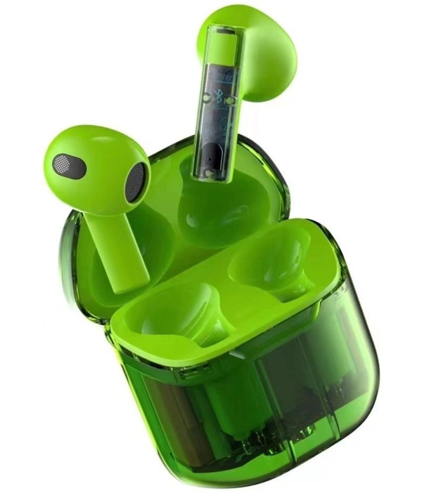  PRO Transparent TWS In Ear True Wireless (TWS) 25 Hours Playback IPX4(Splash & Sweat Proof) Low Latency,Powerfull bass - Green