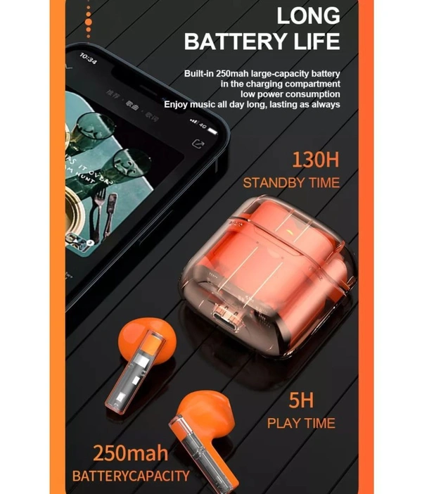 PRO Transparent TWS In Ear True Wireless (TWS) 25 Hours Playback IPX4(Splash & Sweat Proof) Low Latency,Powerfull bass - Green