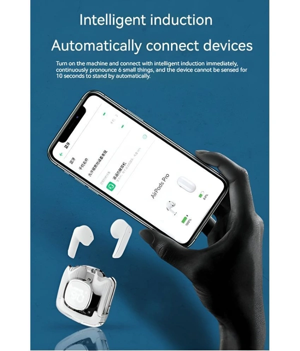  With Digital Display Bluetooth True Wireless (TWS) In Ear 30 Hours Playback Fast charging,Dual pairing IPX4 - White