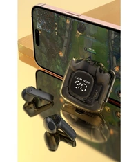  With Digital Display Bluetooth True Wireless (TWS) In Ear 30 Hours Playback Fast charging,Dual pairing IPX4 - Black