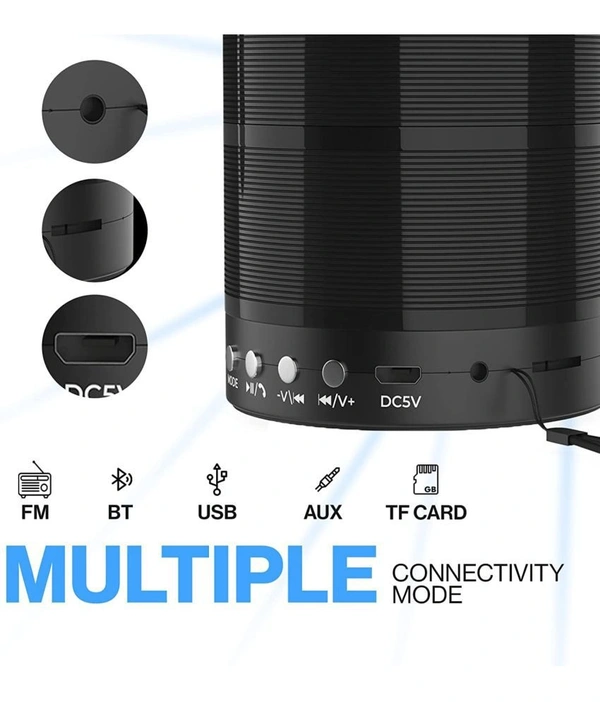  Mini 5 W Bluetooth Speaker Bluetooth V 5.1 with USB,SD card Slot,Call function Playback Time 5 hrs Assorted - Black