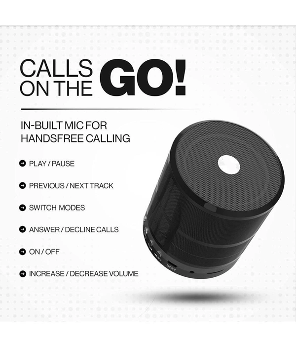  Mini 5 W Bluetooth Speaker Bluetooth V 5.1 with USB,SD card Slot,Call function Playback Time 5 hrs Assorted - Black
