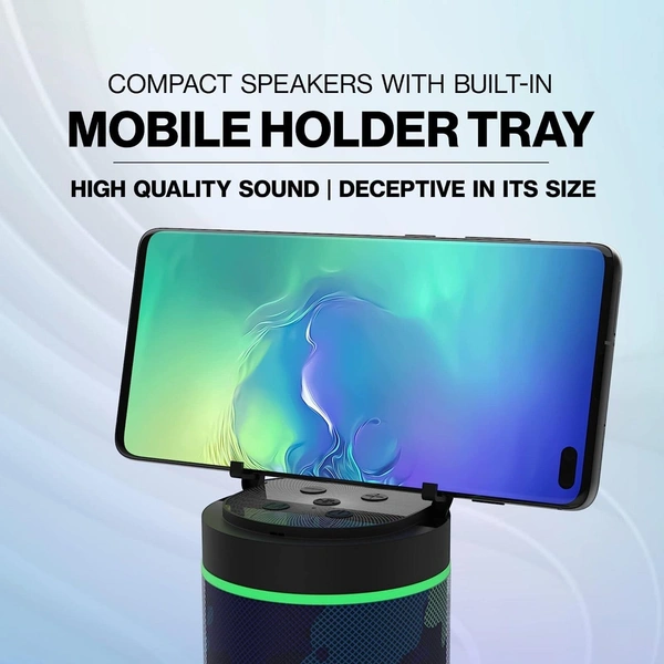 125 10 W Bluetooth Speaker Bluetooth v5.0 with USB,Aux,SD card Slot Playback Time 6 hrs Assorted - Black