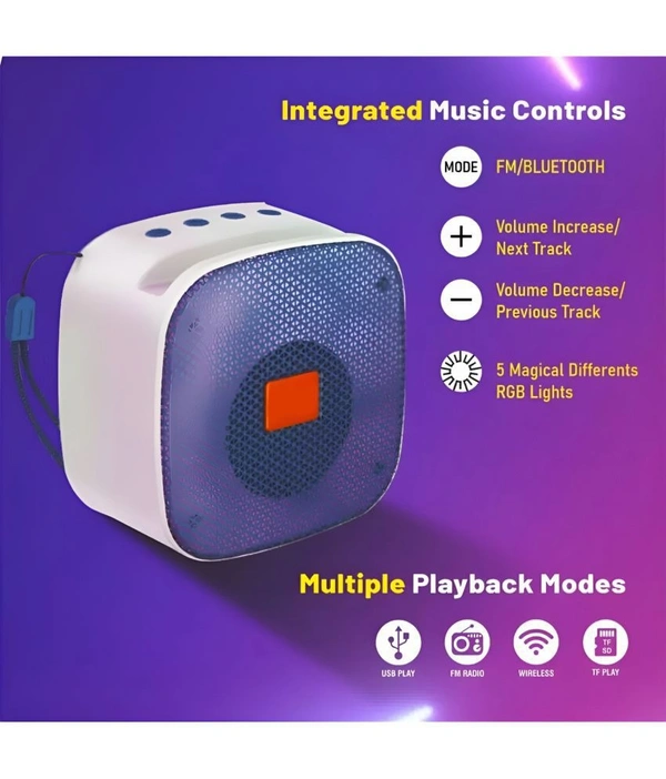  209 5 W Bluetooth Speaker Bluetooth V 5.1 with USB,Call function Playback Time 6 hrs Assorted - White