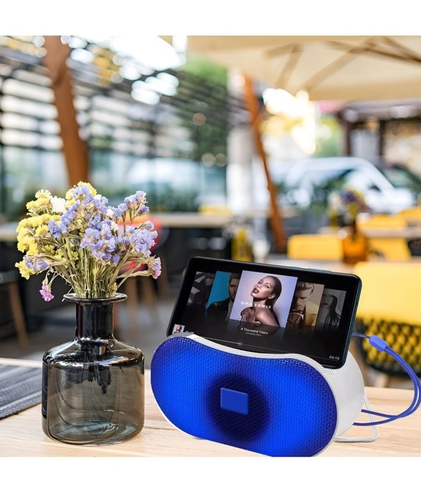  Mobile Stand 5 W Bluetooth Speaker Bluetooth V 5.1 with USB,SD card Slot,Aux Playback Time 6 hrs Assorted - Blue