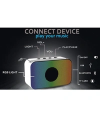  Mobile Stand 5 W Bluetooth Speaker Bluetooth v5.0 with USB,SD card Slot,Aux Playback Time 5 hrs Assorted - White