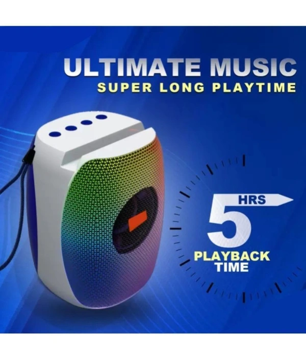  Mobile Stand 8 W Bluetooth Speaker Bluetooth v5.0 with USB,SD card Slot,Aux Playback Time 5 hrs Assorted - White