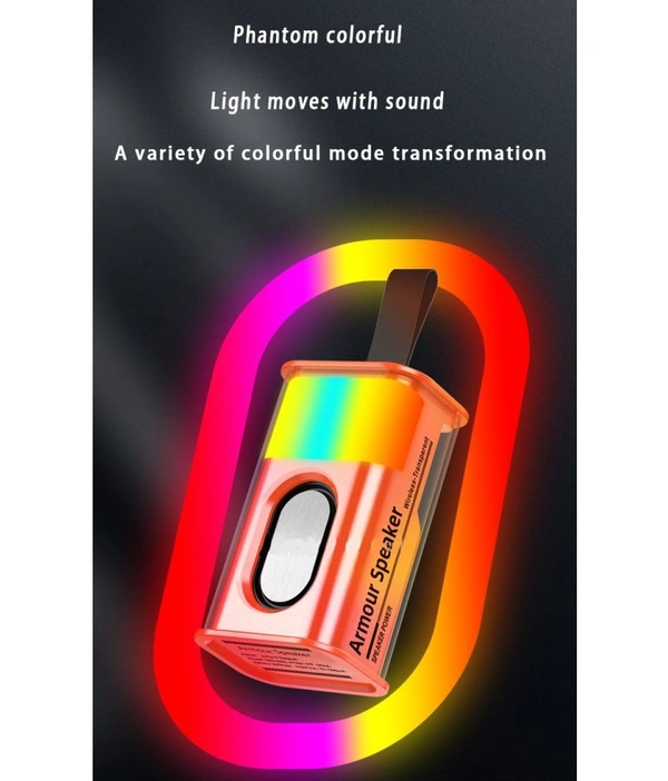  Armour Transparent 5 W Bluetooth Speaker Bluetooth v5.0 with USB,SD card Slot Playback Time 5 hrs  - Gray