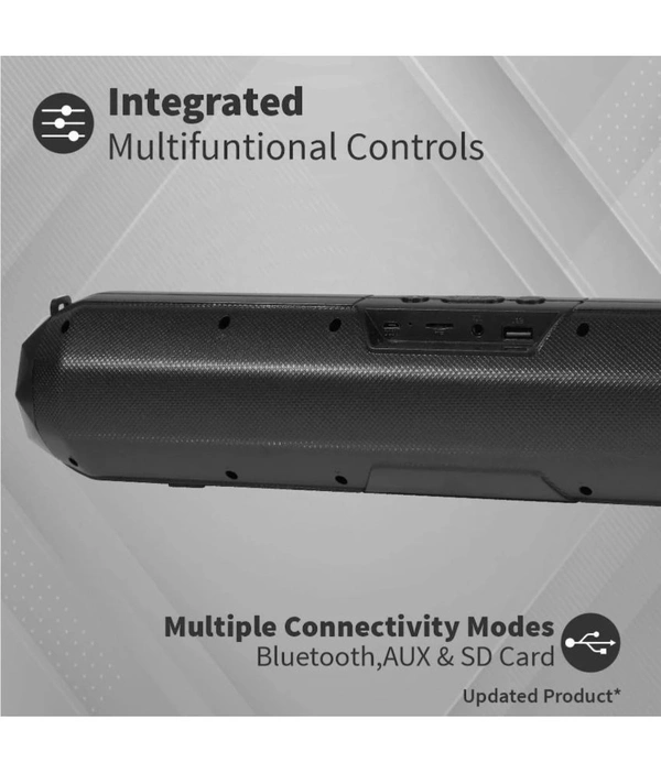  Sound Bar 10 W Bluetooth Speaker Bluetooth v5.0 with USB,SD card Slot,Aux Playback Time 6 hrs - Black
