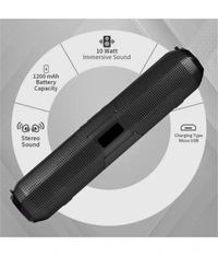  Sound Bar 10 W Bluetooth Speaker Bluetooth v5.0 with USB,SD card Slot,Aux Playback Time 6 hrs - Black