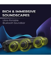  Sound Bar 10 W Bluetooth Speaker Bluetooth v5.0 with USB,SD card Slot,Aux Playback Time 6 hrs - Black