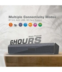  16W SoundBar 16 W Bluetooth Speaker Bluetooth v5.0 with SD card Slot,USB,Aux Playback Time 6 hrs - Black