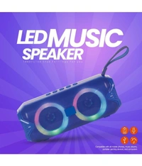  RGb Light 10 W Bluetooth Speaker Bluetooth v5.0 with USB,SD card Slot,Aux Playback Time 6 hrs - Blue