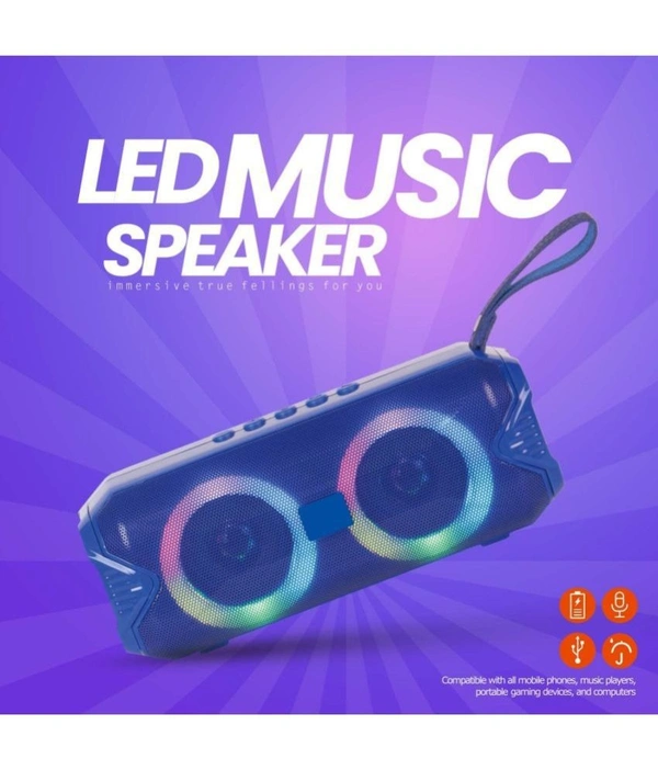  RGb Light 10 W Bluetooth Speaker Bluetooth v5.0 with USB,SD card Slot,Aux Playback Time 6 hrs - Blue