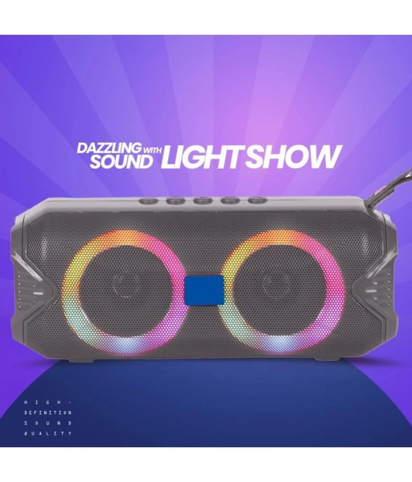  RGb Light 10 W Bluetooth Speaker Bluetooth v5.0 with USB,SD card Slot,Aux Playback Time 6 hrs - Blue