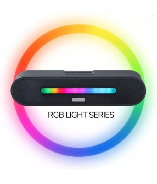  RGB Light 16 W Bluetooth Speaker Bluetooth v5.0 with USB,SD card Slot,Aux Playback Time 10 hrs Black - Black