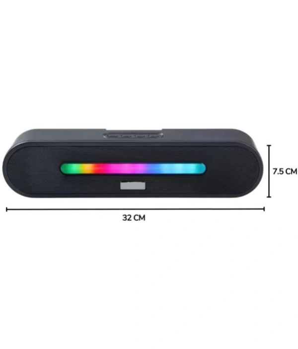 RGB Light 16 W Bluetooth Speaker Bluetooth v5.0 with USB,SD card Slot,Aux Playback Time 10 hrs Black - Black