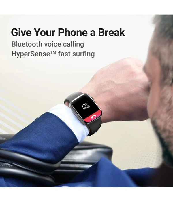 1.9 Inch HD Display with Call Function Black Smart Watch - Black