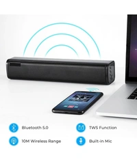  LM SoundBar 16 W Bluetooth Speaker Bluetooth v5.0 with USB,SD card Slot,3D Bass Playback Time 6 hrs Black - Black