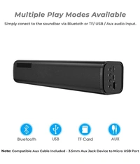  LM SoundBar 16 W Bluetooth Speaker Bluetooth v5.0 with USB,SD card Slot,3D Bass Playback Time 6 hrs Black - Black