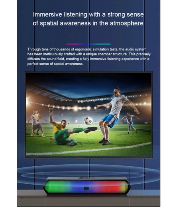  SoundBar with RGb 16 W Bluetooth Speaker Bluetooth V 5.1 with USB,SD card Slot,Aux Playback Time 8 hrs - Black