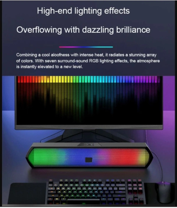  SoundBar with RGb 16 W Bluetooth Speaker Bluetooth V 5.1 with USB,SD card Slot,Aux Playback Time 8 hrs - Black
