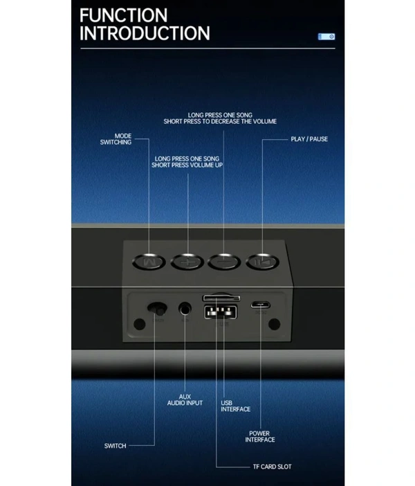  RGb Light 10 W Bluetooth Speaker Bluetooth v5.0 with USB,SD card Slot,Aux Playback Time 6 hrs - Black