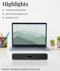  SoundBar 10 W Bluetooth Speaker Bluetooth v5.0 with USB,SD card Slot,Aux Playback Time 12 hrs - Black
