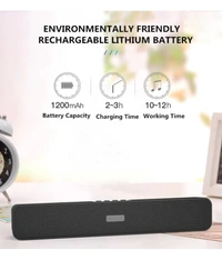  SoundBar 10 W Bluetooth Speaker Bluetooth v5.0 with USB,SD card Slot,Aux Playback Time 12 hrs - Black