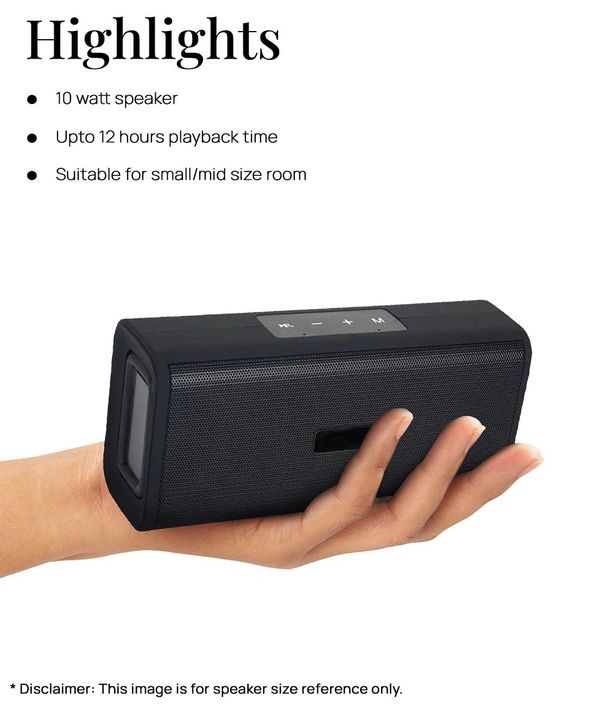  Fusion 352 10w 12Hrs 10 W Bluetooth Speaker Playback Time 12 hrs Bluetooth v5.0 with Aux,SD card Slot,USB Black - Black