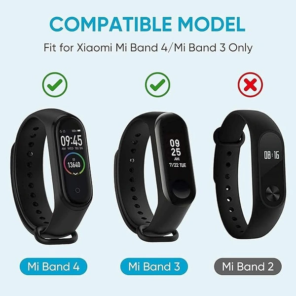  Adjustable Silicone Band Strap Compatible with Mi band 3/Mi band 4- White Red (Not for Mi band 1/2) - White Red