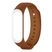 Adjustable Silicone Band Strap Compatible with Mi band 3/Mi band 4- Brown White (Not for Mi band 1/2) - Brown White