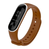 Adjustable Silicone Band Strap Compatible with Mi band 3/Mi band 4- Brown White (Not for Mi band 1/2) - Brown White
