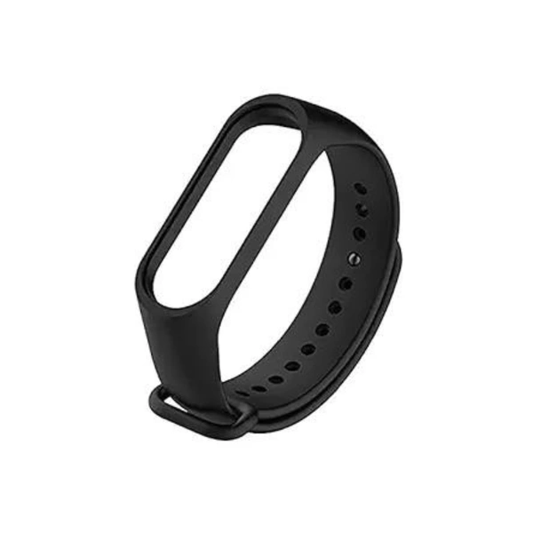 Silicone Adjustable Replacement Band Strap Compatible with Mi Band 3 Strap and Mi Band 4 Watch Strap Bracelet- Black - Black