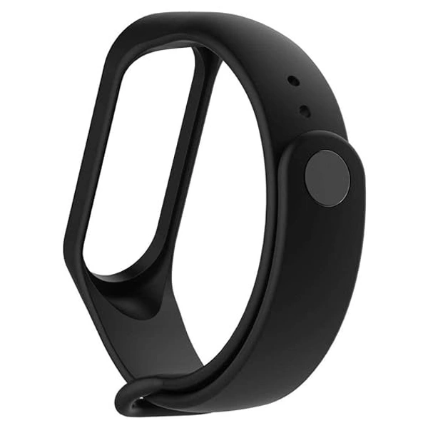 Silicone Adjustable Replacement Band Strap Compatible with Mi Band 3 Strap and Mi Band 4 Watch Strap Bracelet- Black - Black